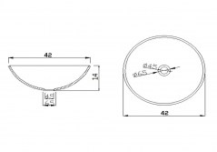 scheda tecnica lavabo 42,5x14